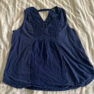 Lucky Brand Blue Pleated Sleeveless Tank Top